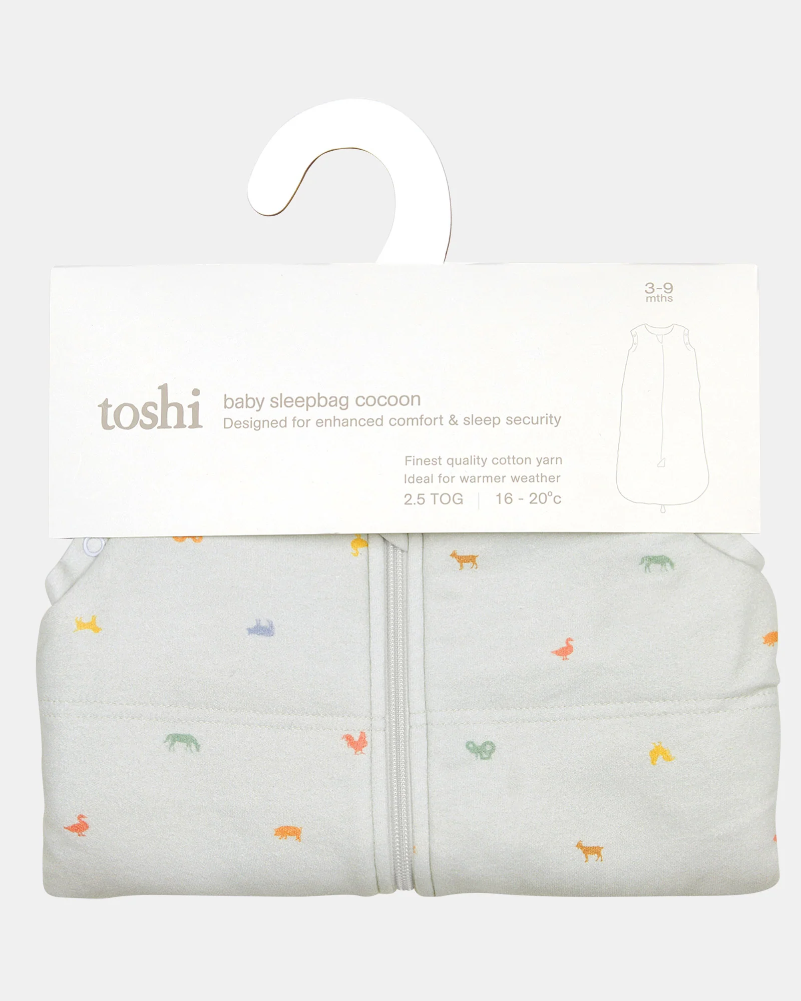 Baby Sleep Bag Cocoon 2.5 TOG Classic Barn Buddies Ash - Image 10