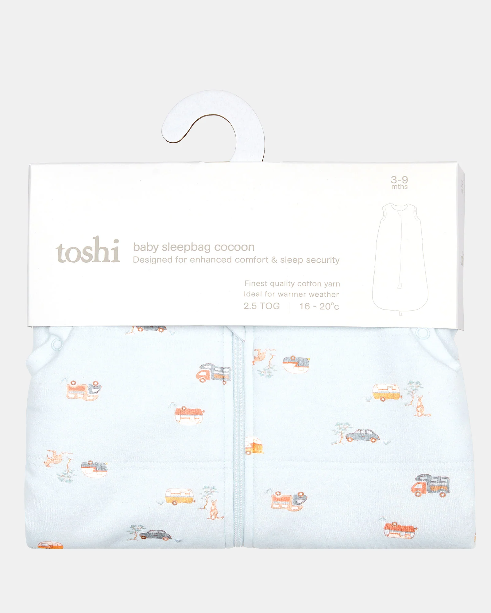 Baby Sleep Bag Cocoon 2.5 TOG Classic Road Trip Dusk - Image 10