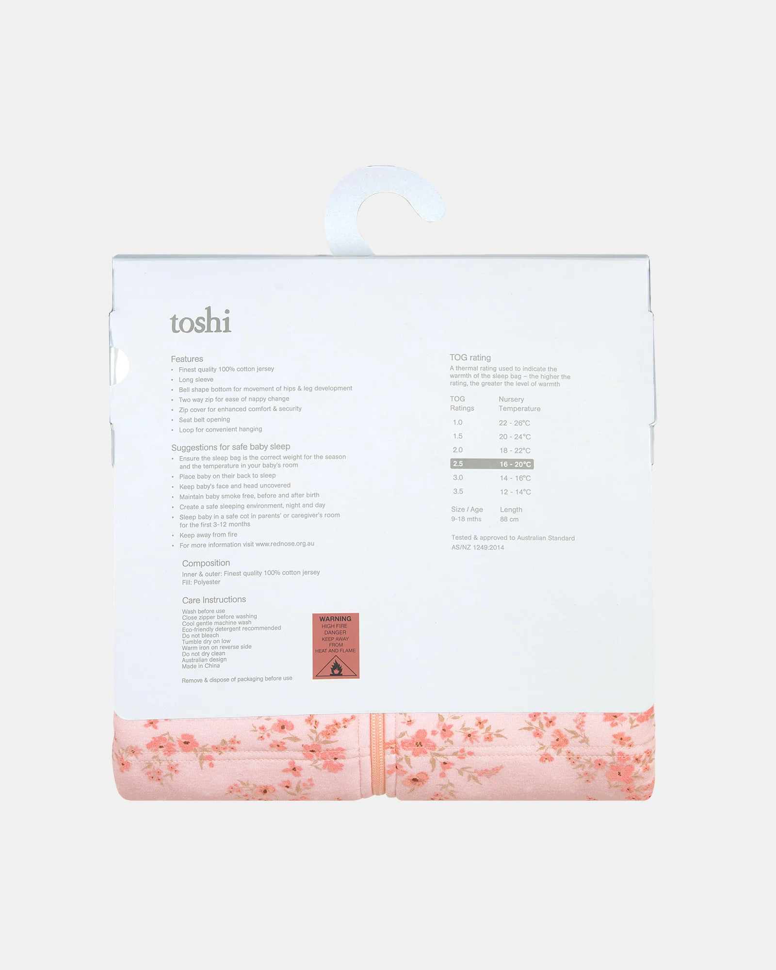 Baby Sleep Bag L/S 2.5 TOG Classic Alice Pearl - Image 8