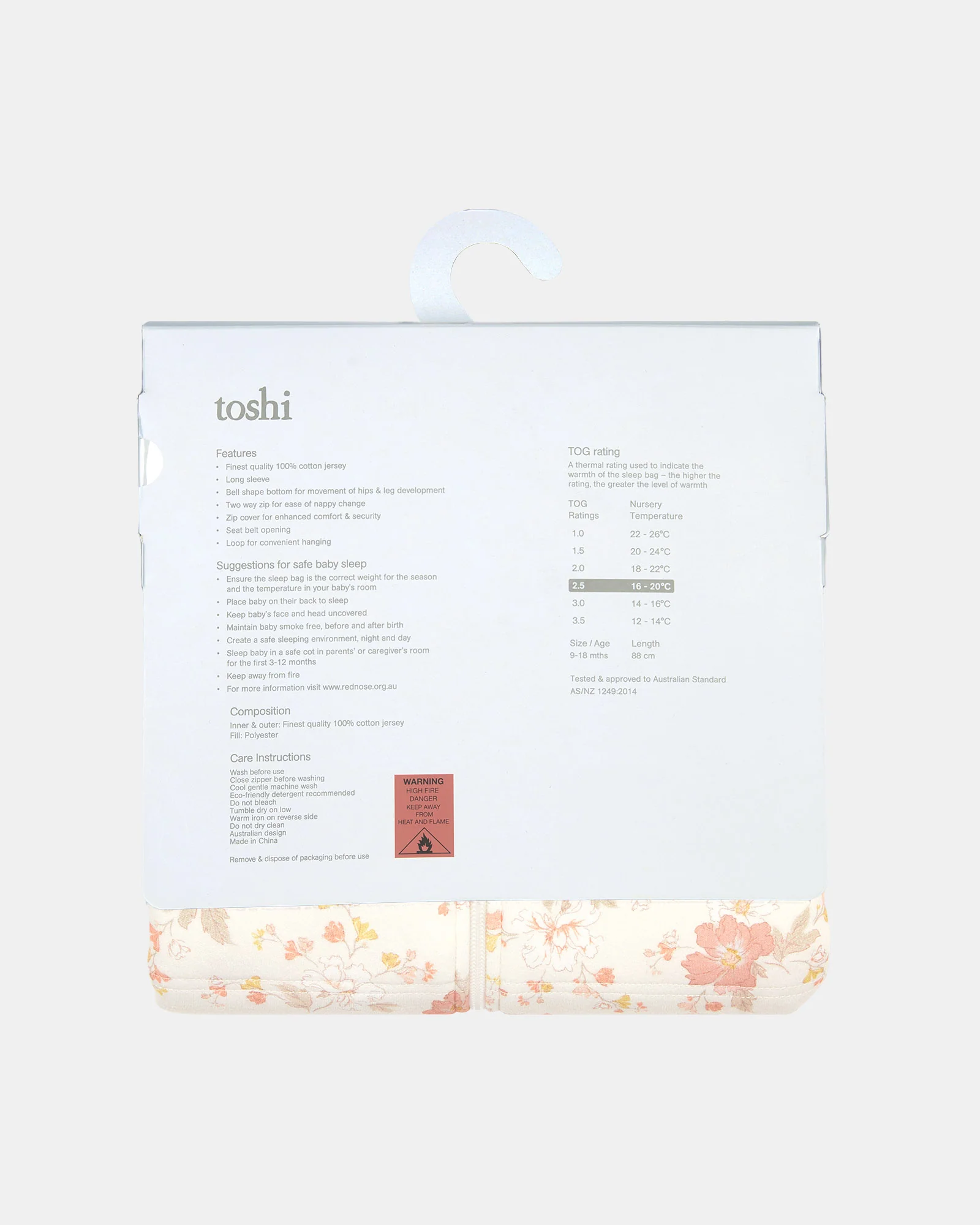 Baby Sleep Bag L/S 2.5 TOG Classic Marnie Feather - Image 8