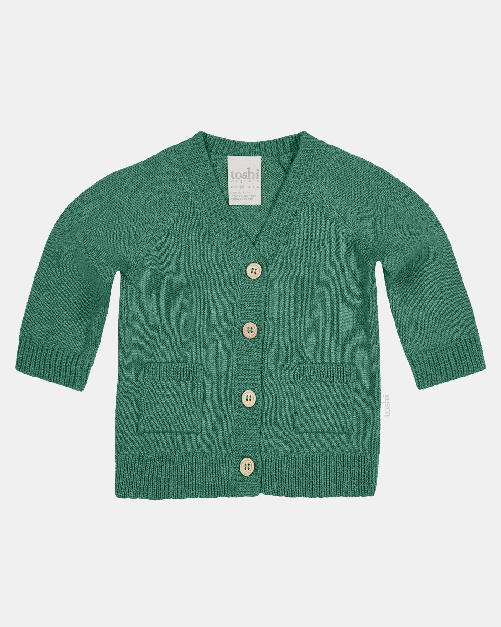Organic Cardigan Remy Teal