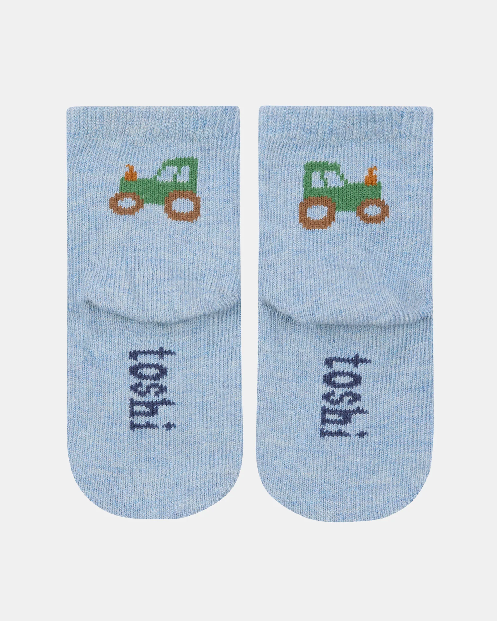 Organic Socks Ankle Jacquard Tiny Tractors - Image 4