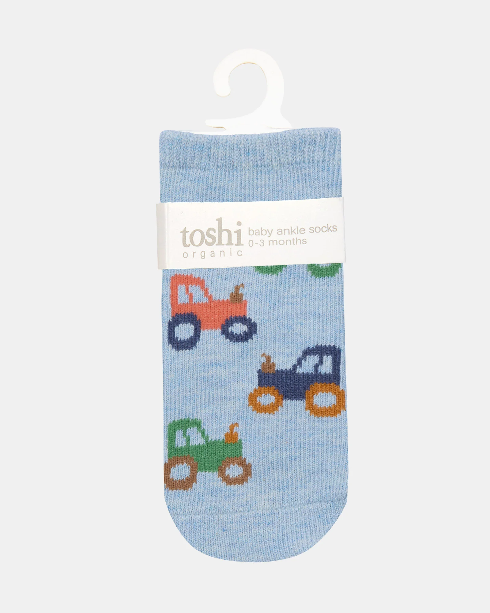 Organic Socks Ankle Jacquard Tiny Tractors - Image 5