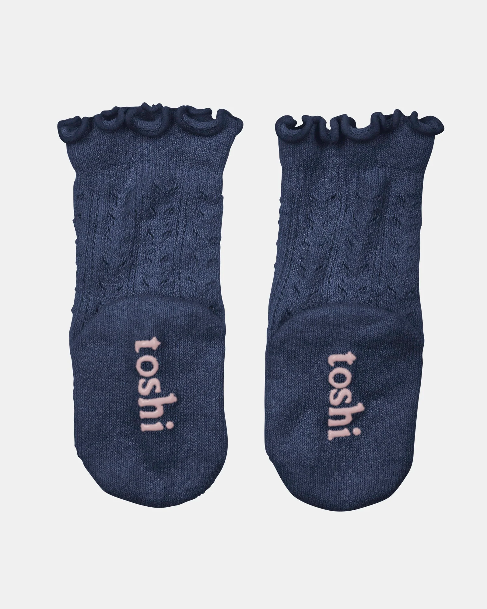 Organic Socks Knee Frilly Lace Ink - Image 3