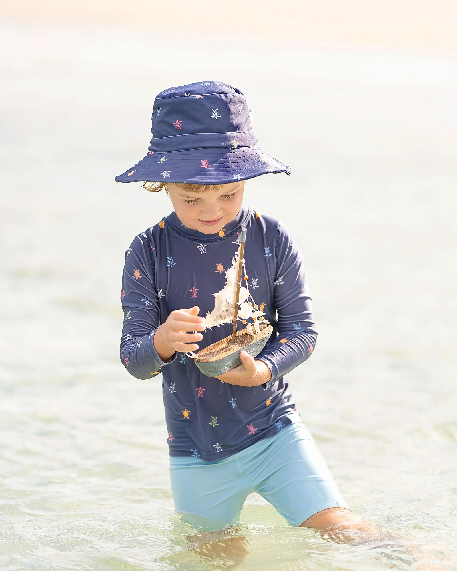 Swim Kids Rashie L/S Half Zip Classic Turtle Island - Image 4