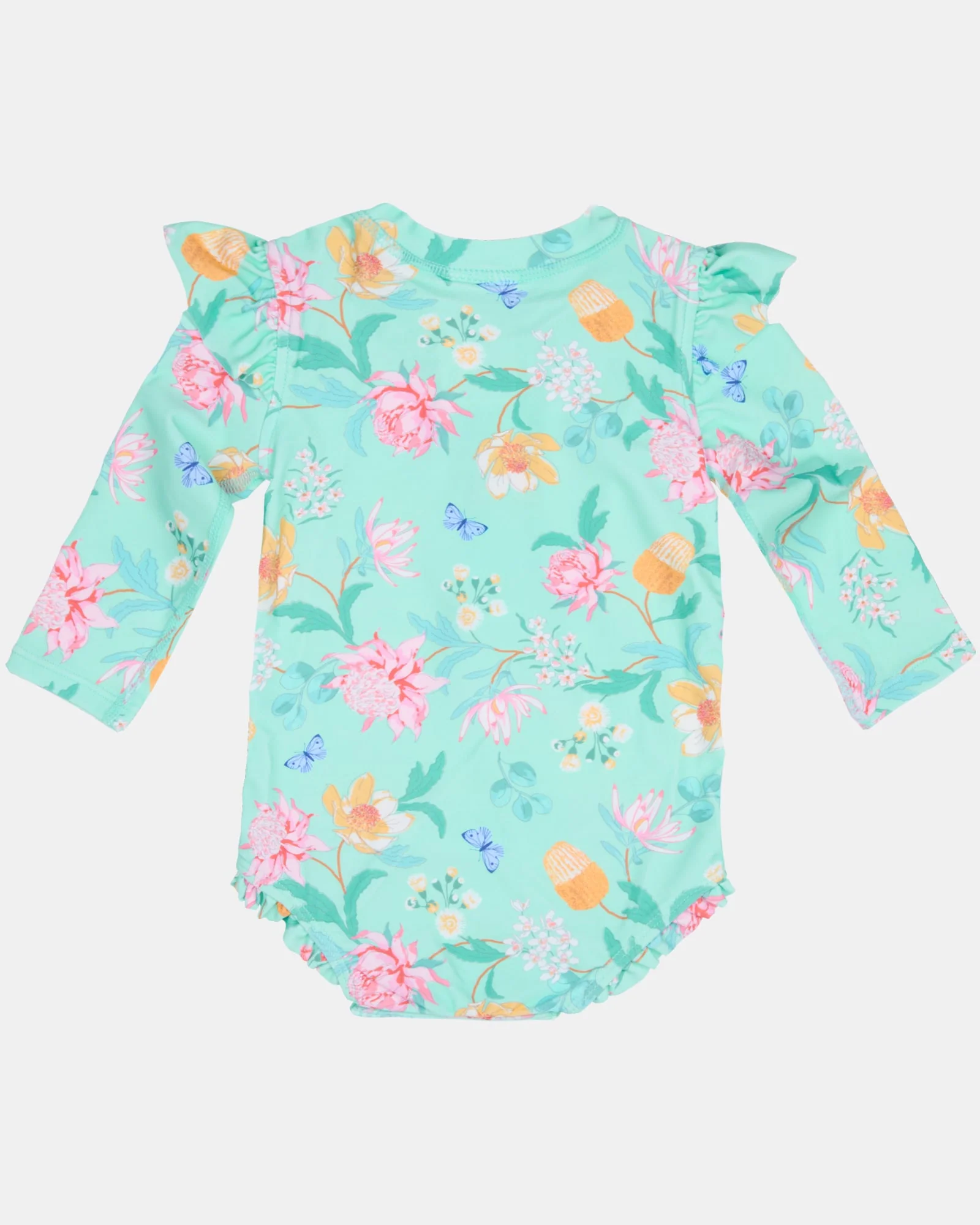 Swim Onesie L/S Ripple Waratah Mint - Image 3